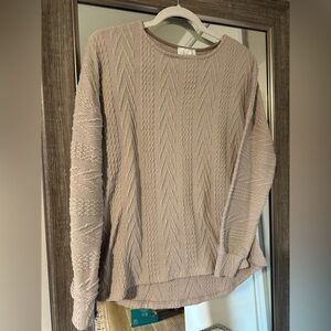Beige Cable Knit Sweater